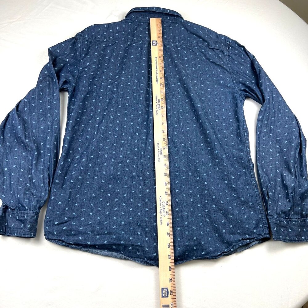 Billabong Indigo Collection XL Mens Button-Up Paisley Shirt Cotton Long Sleeve - Picture 12 of 13